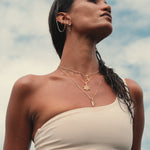 Artemis Hammered Hoop Earring - Gold - Aaria London