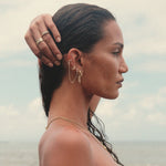 Artemis Hammered Hoop Earring - Gold - Aaria London