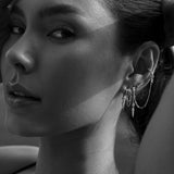 Rio Spike and Cuff Earring - Silver - Aaria London