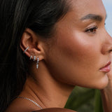 Skye Crystal Studded Hoop - Gold - Aaria London