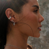 Artemis Hammered Hoop Earring - Silver - Aaria London