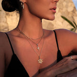 Iris Molten Spike Charm Earring - Gold - Aaria London