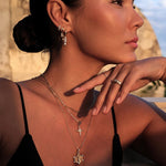 Iris Molten Spike Charm Earring - Gold - Aaria London