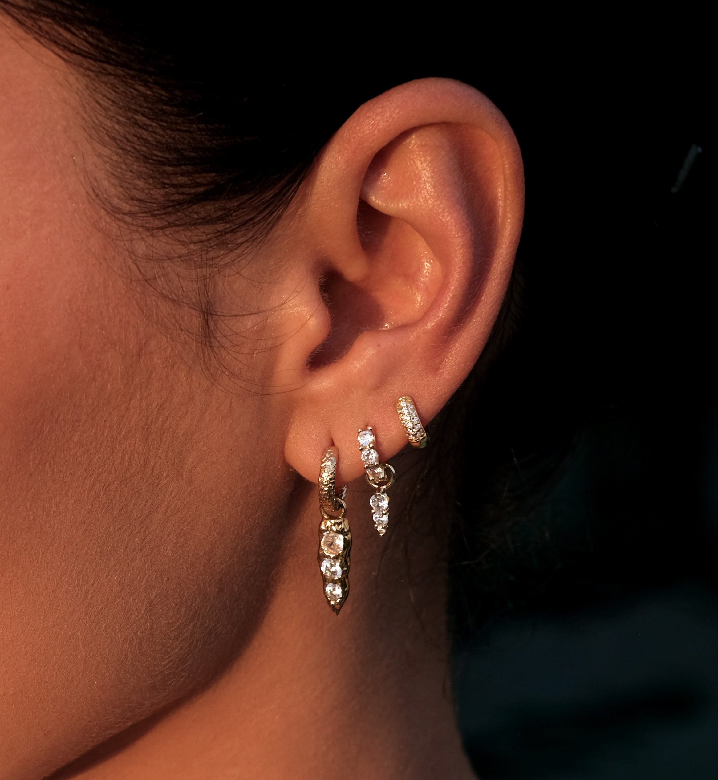 Maya Earring Charm - 14k Solid Gold and Lab Diamond