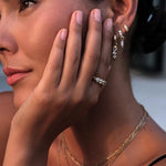 Juno Molten Hammered Topaz Ring - Gold - Aaria London