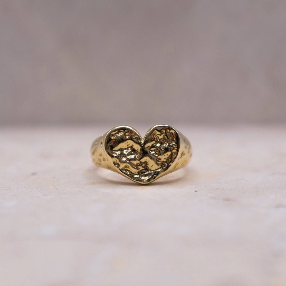 Heart Signet Ring - Silver - Aaria London