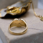 Heart Signet Ring - Gold - Aaria London