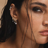 Diamond Drop Earring Charm - 14k Solid Gold and Lab Diamonds