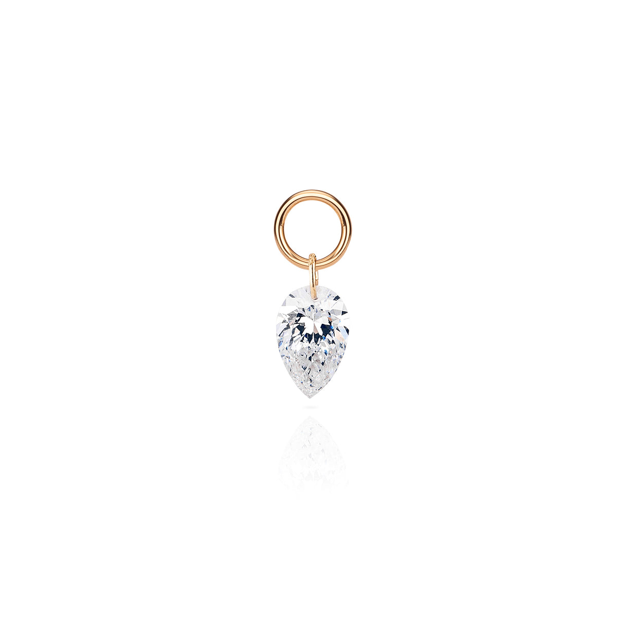 Diamond Drop Earring Charm 14k Solid Lab Diamonds