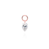 Diamond Drop Earring Charm - 14k Solid Gold and Lab Diamonds