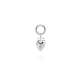 Diamond Drop Earring Charm - 14k Solid Gold and Lab Diamonds
