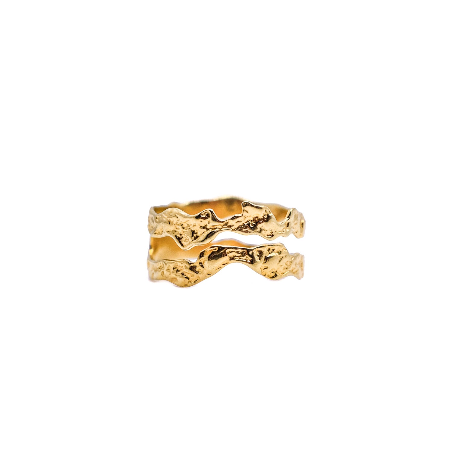 Double Lava Ring - Solid Gold - Aaria London