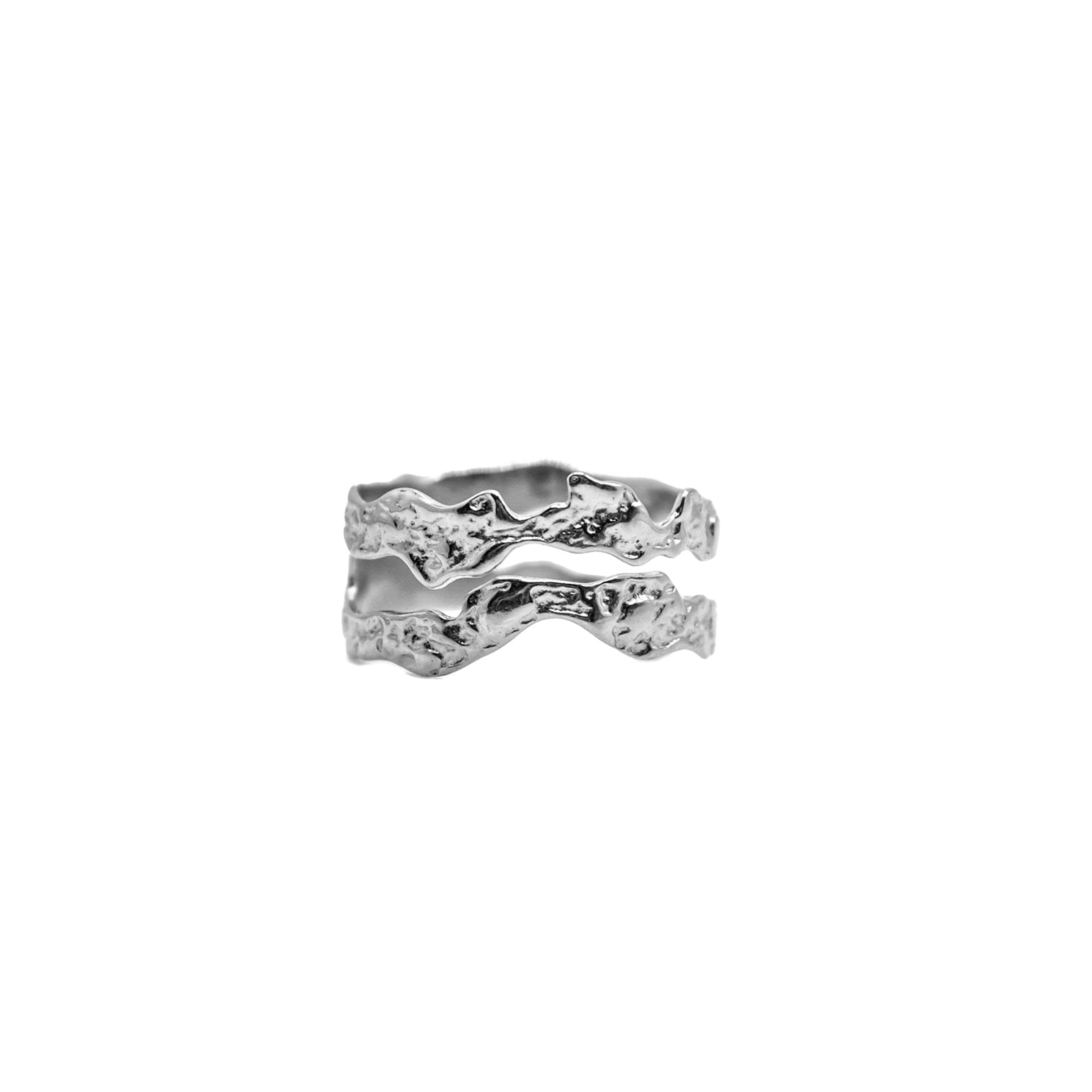 Double Lava Ring - Silver - Aaria London