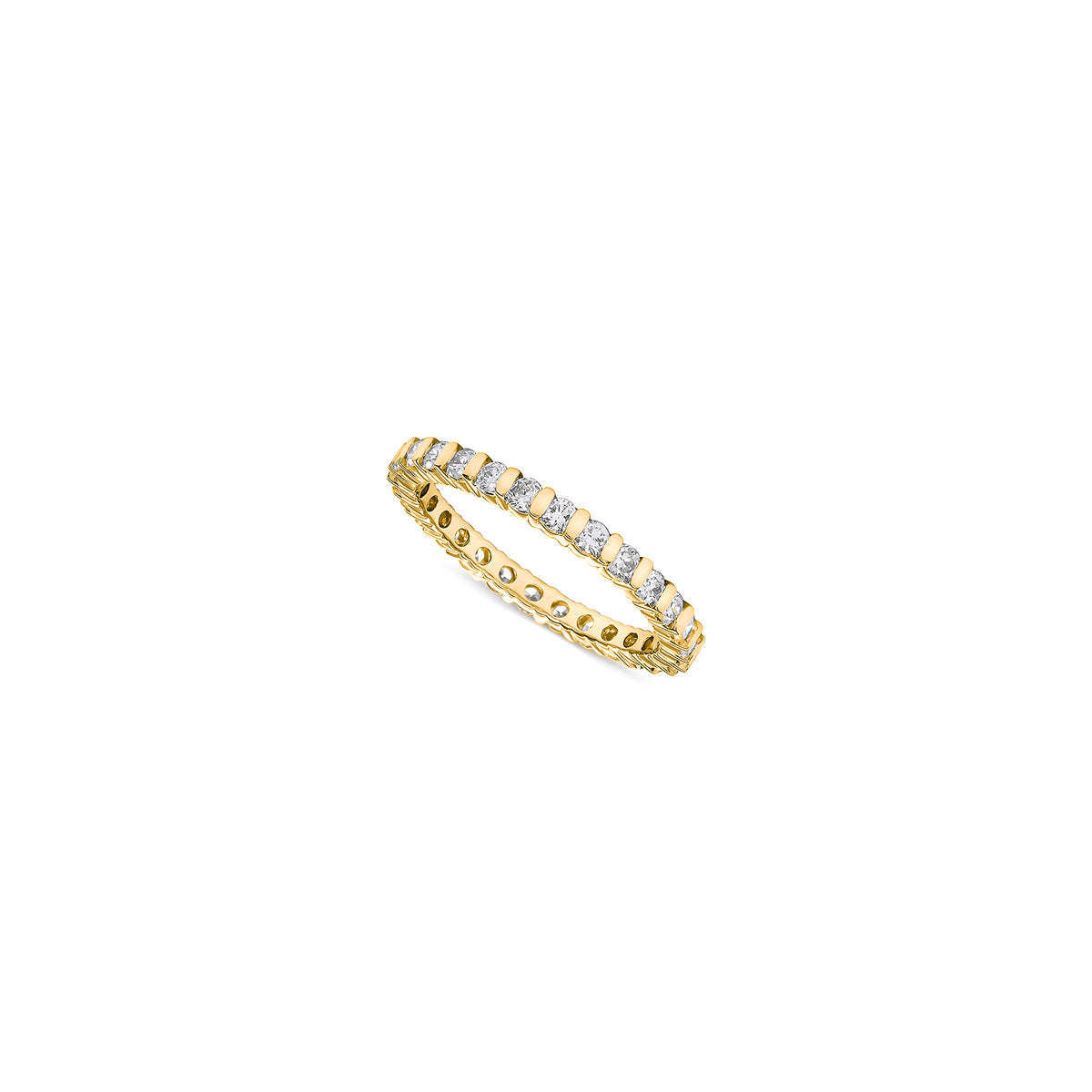 Domino Diamond Full Eternity Slim Band Ring Solid