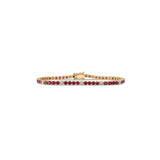 Bold Dotted Ruby Diamond Tennis Bracelet - Solid Gold