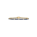 Bold Dotted Sapphire Diamond Tennis Bracelet - Solid Gold