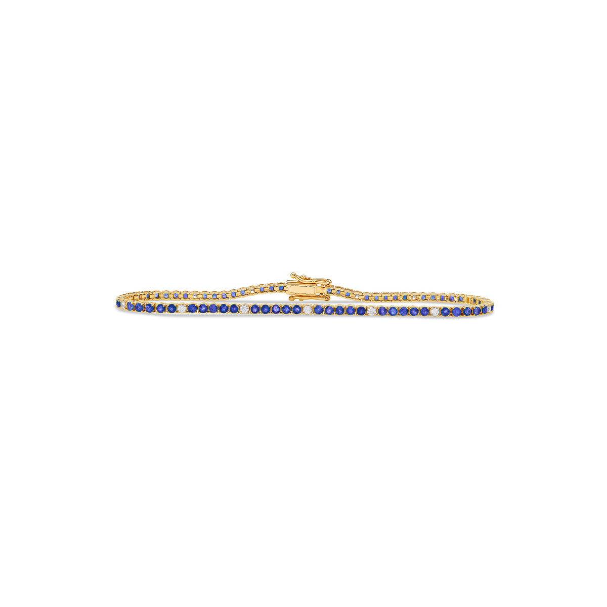 Mini Dotted Sapphire Diamond Tennis Bracelet Solid
