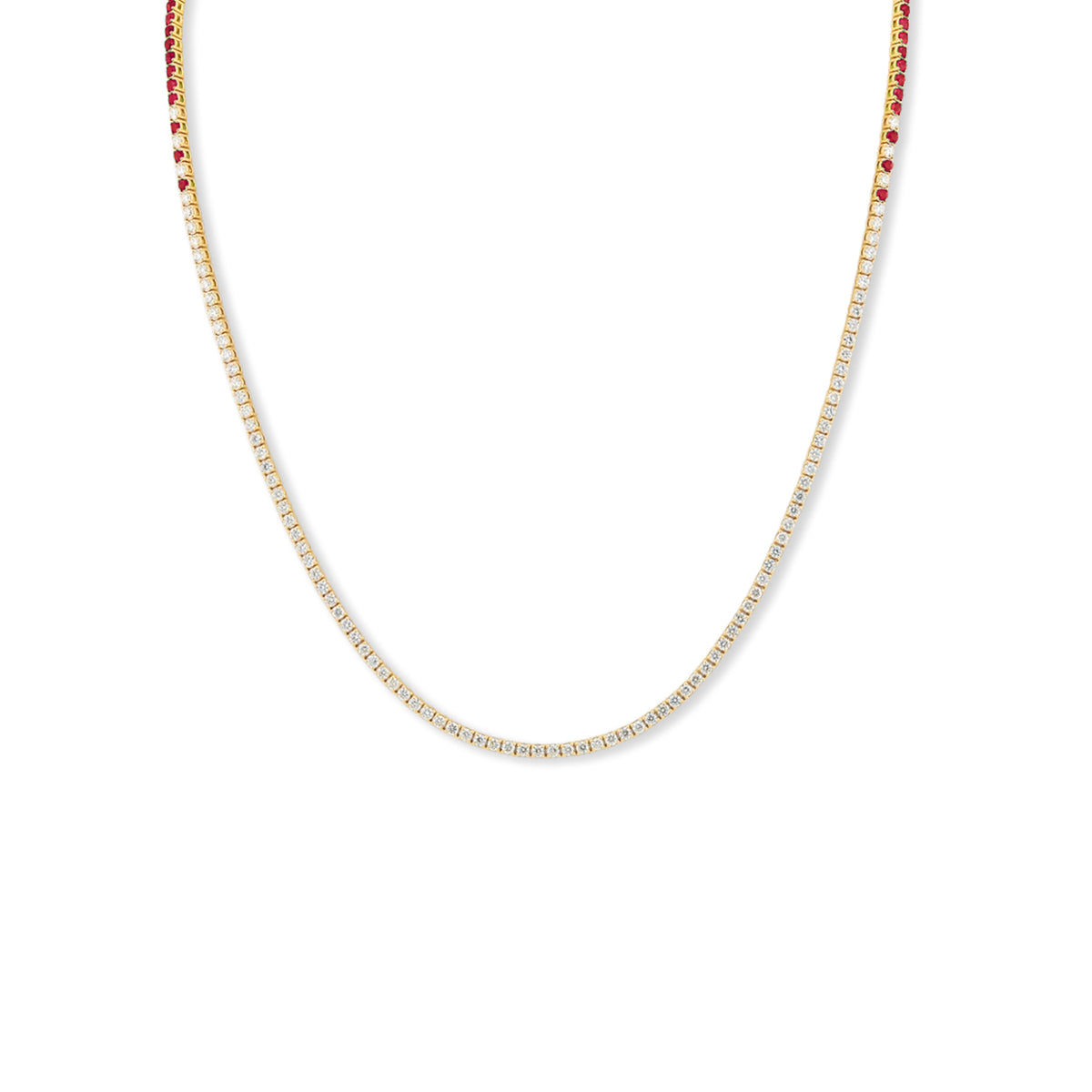 Aaria London Ruby Eclipse Diamond Tennis Necklace