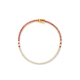 Ruby Eclipse Diamond Tennis Bracelet - Solid Gold
