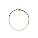 Sapphire Eclipse Diamond Tennis Bracelet - Solid Gold