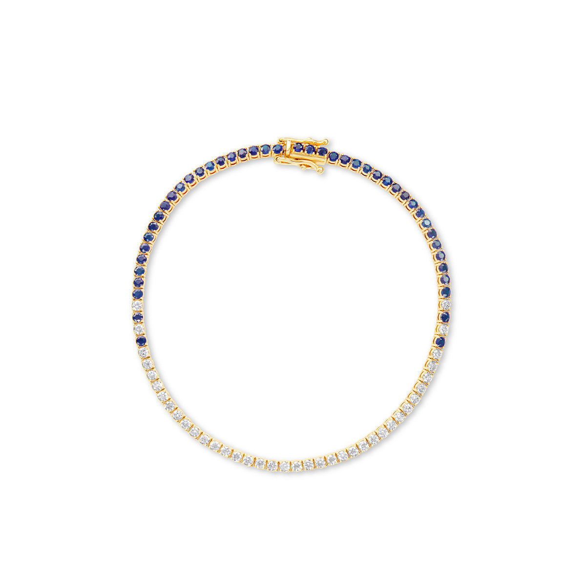 Sapphire Eclipse Diamond Tennis Bracelet Solid