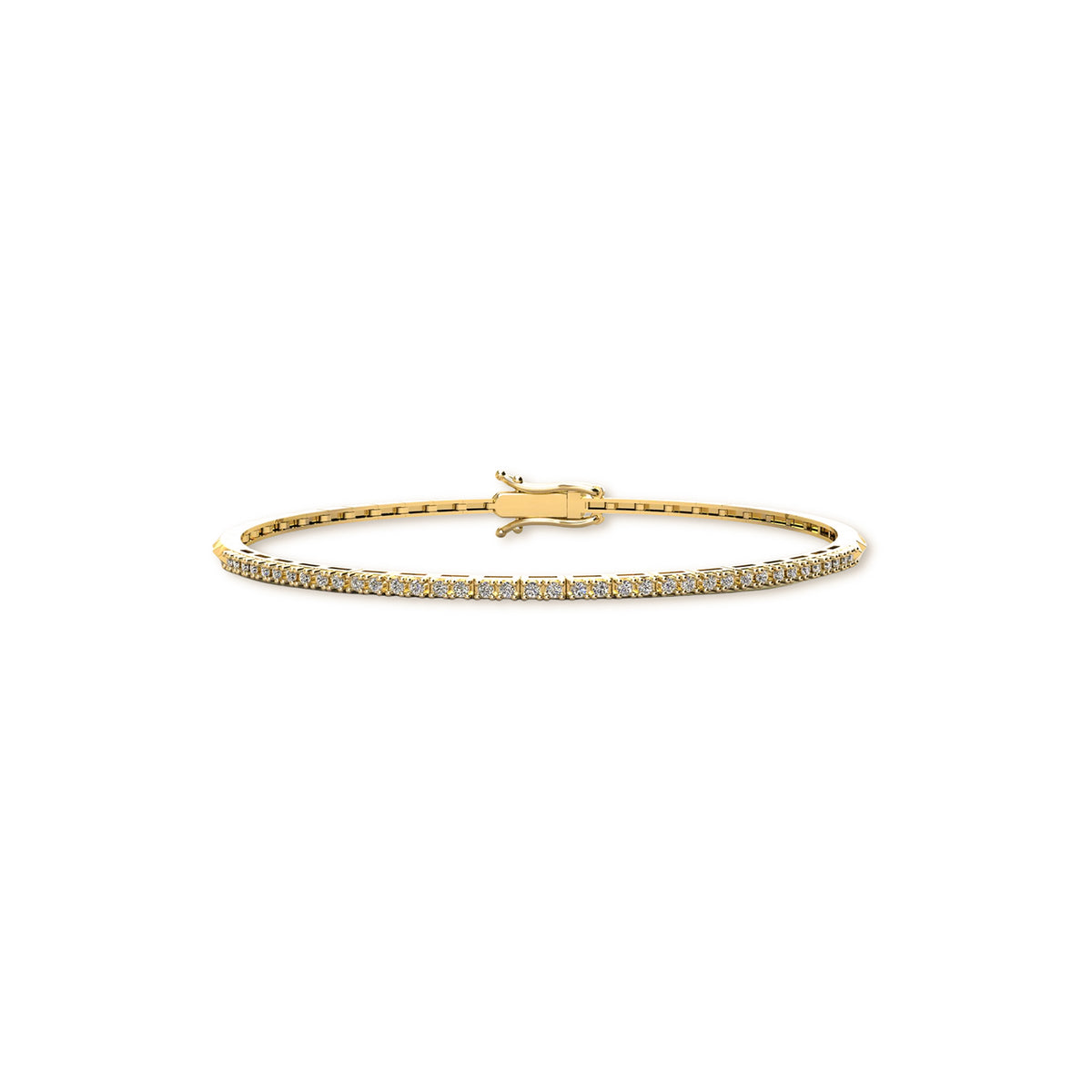 Rebel Half Studded Diamond Tennis Bracelet Solid