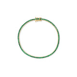 Classic Emerald Tennis Bracelet - Solid Gold
