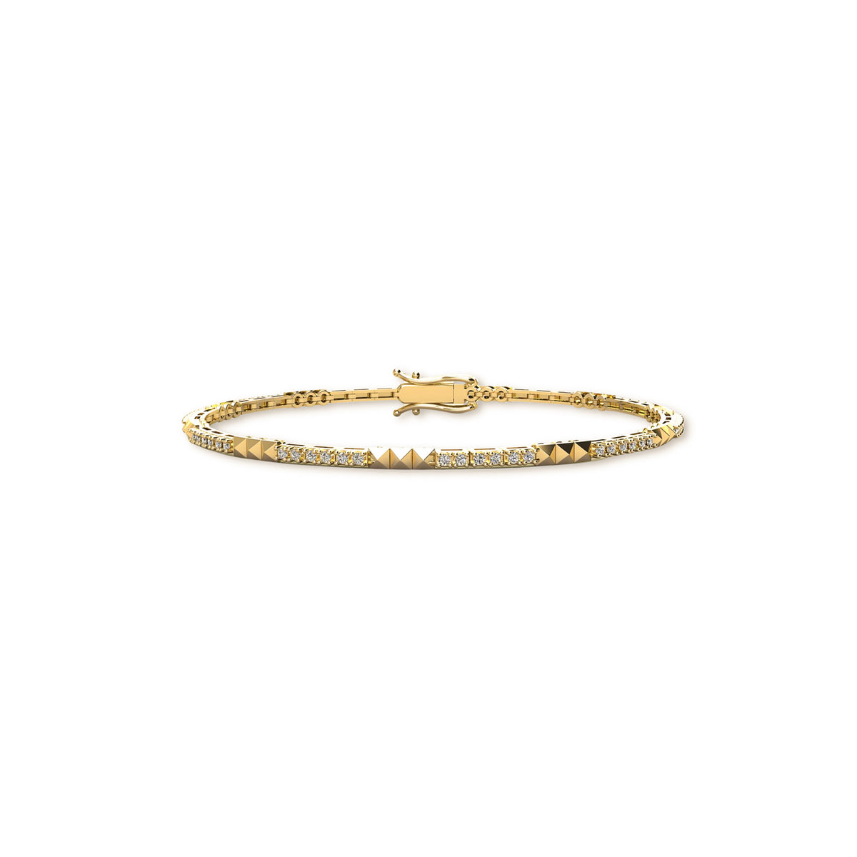 Rebel Studded Diamond Tennis Bracelet Solid