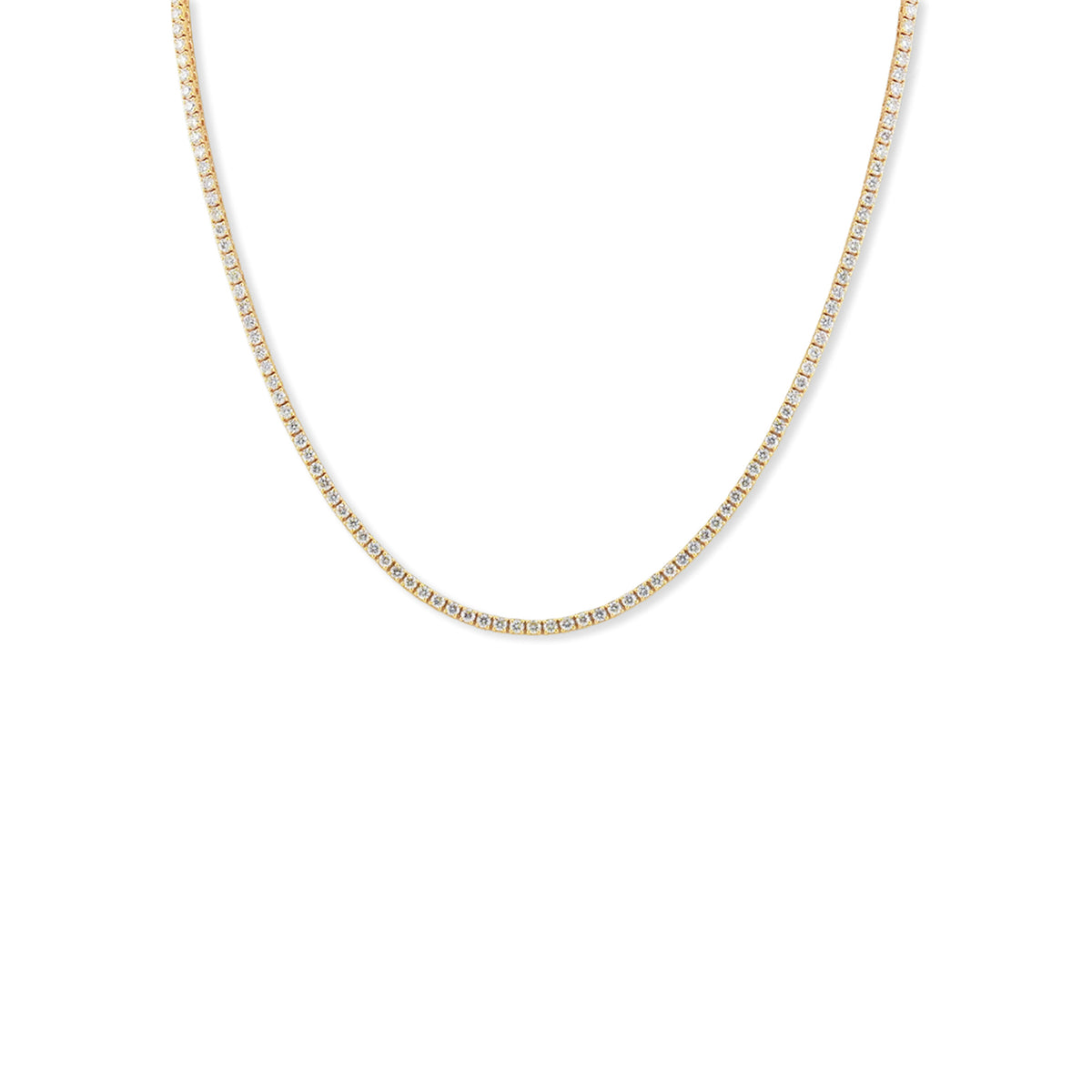 Classic Diamond Tennis Necklace Solid