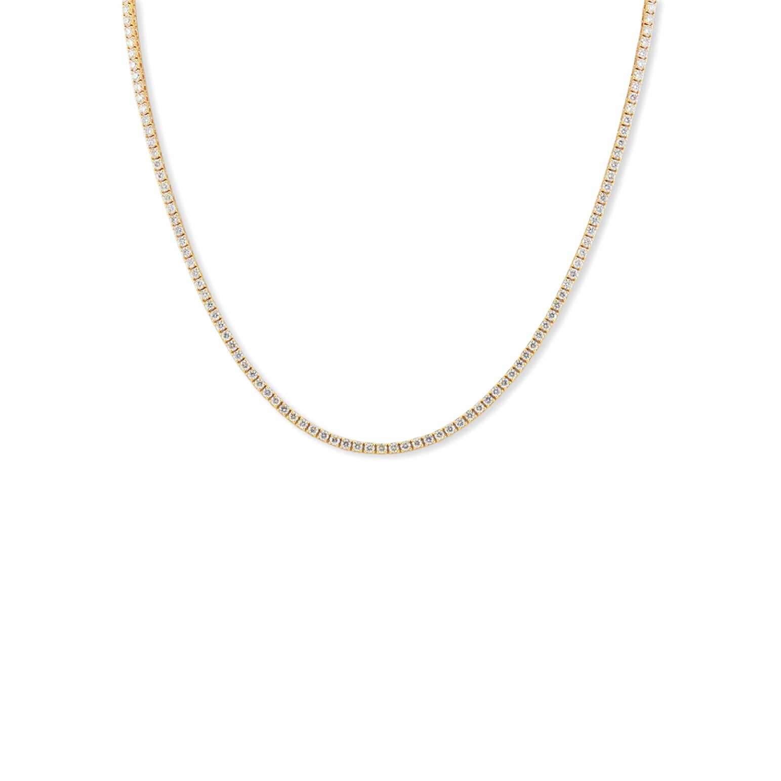 Classic Diamond Tennis Necklace - Solid Gold