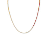 Ruby Cascade Diamond Tennis Necklace - Solid Gold