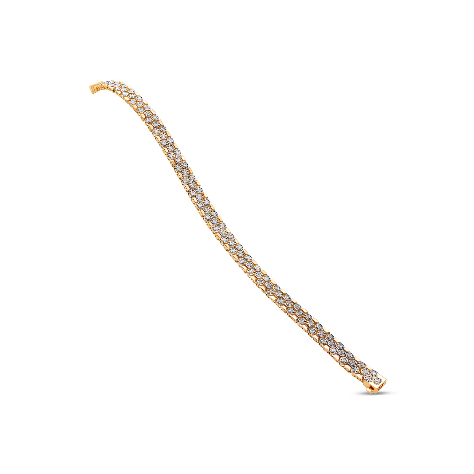 Honeycomb Diamond Tennis Bracelet - Solid Gold