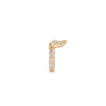 Single gold diamond left earring with an angular design