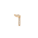 Single gold diamond right earring with an angular design