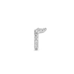 Single silver diamond left earring with an angular design