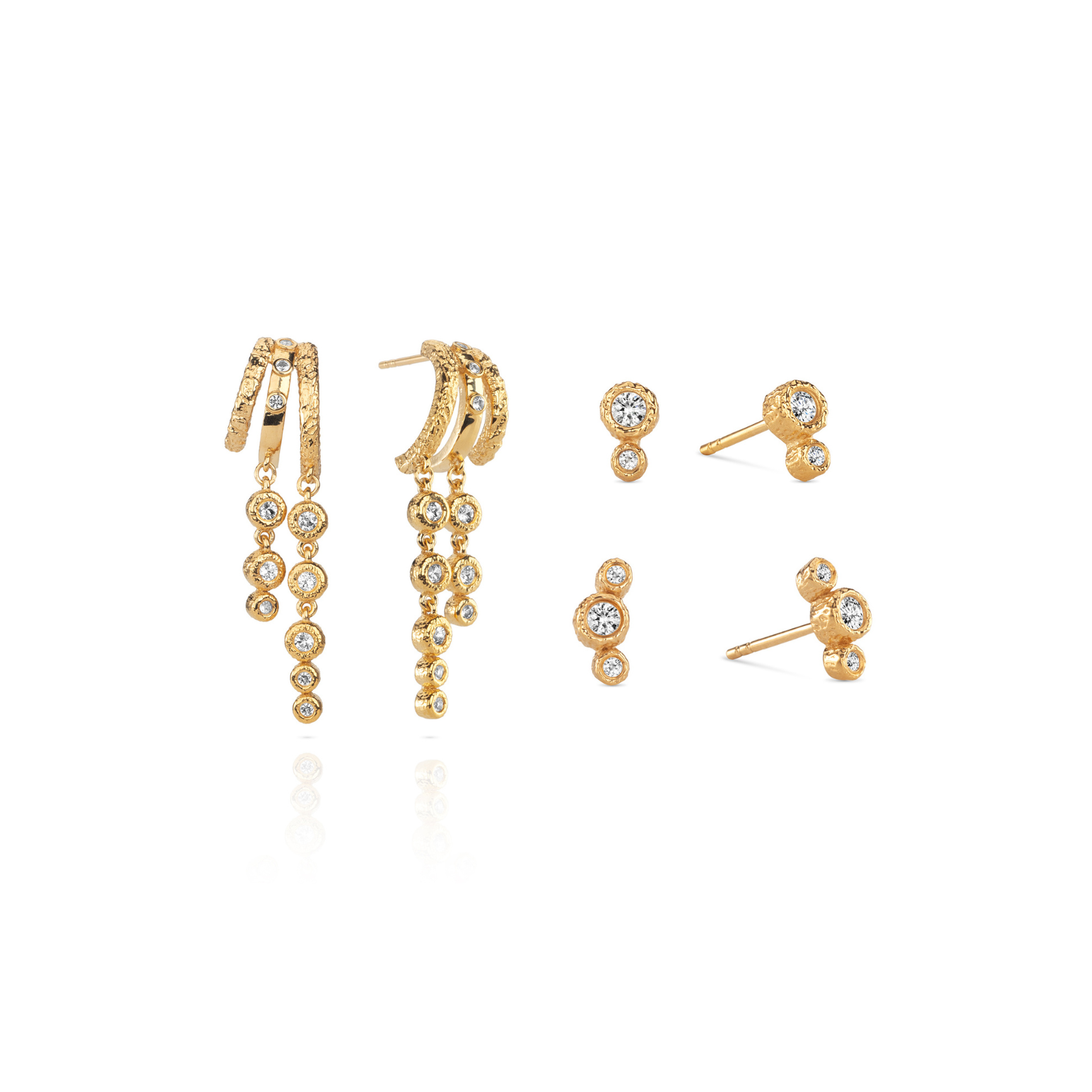 Hammered Earring Stack