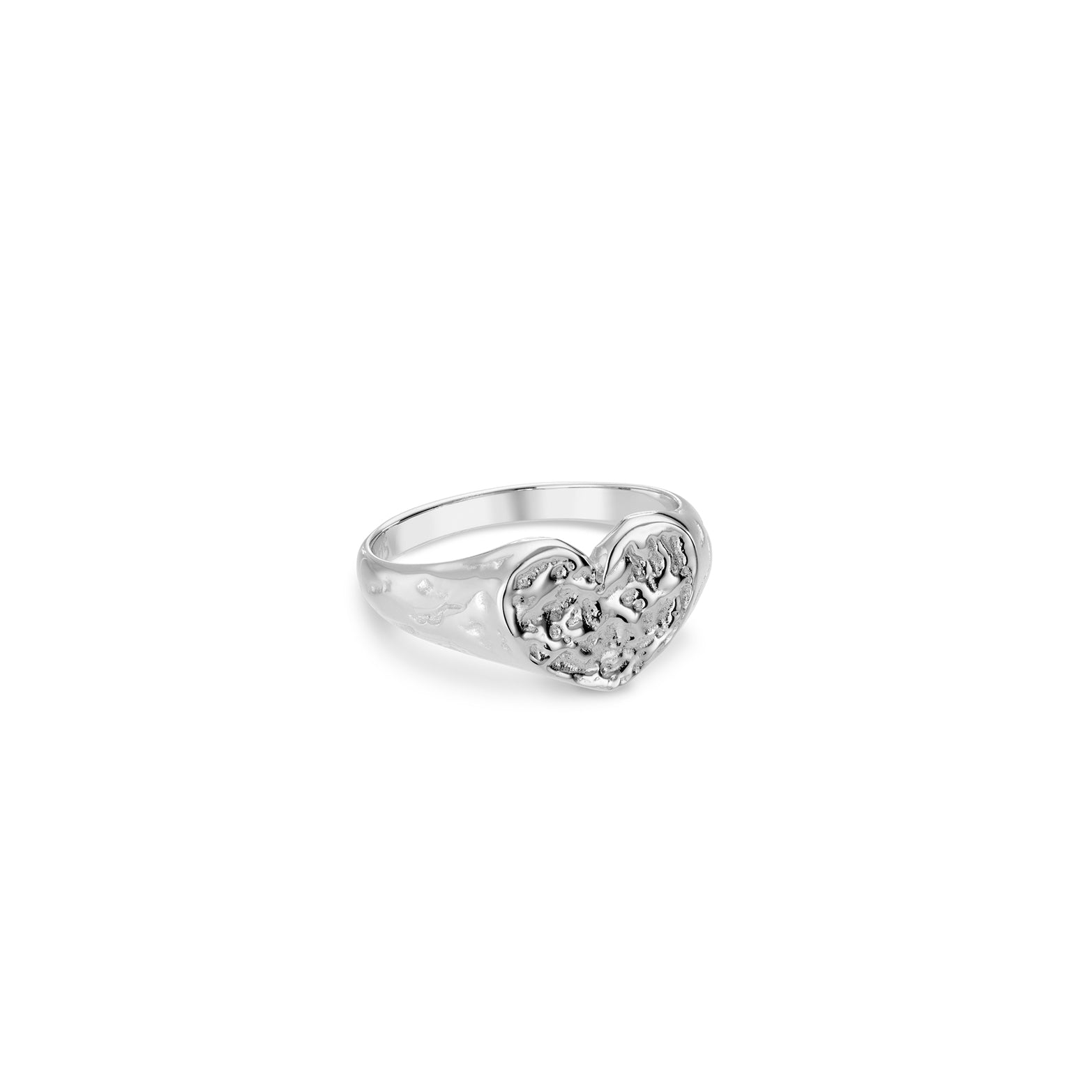 Heart Signet Ring - Silver - Aaria London