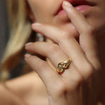 Heart Signet Ring - Gold - Aaria London