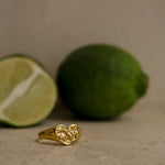 Heart Signet Ring - Gold - Aaria London