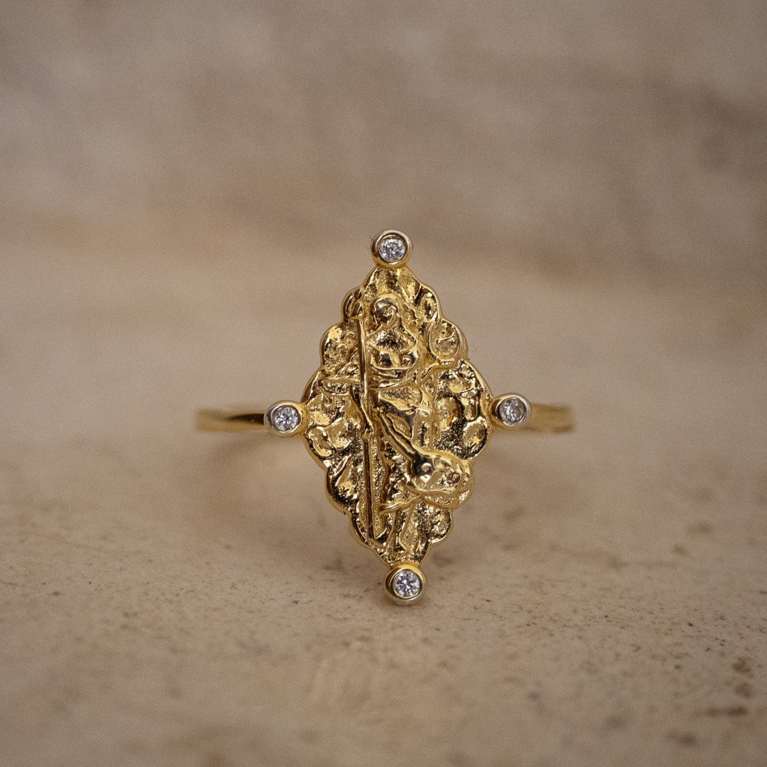 Goddess Selena Ring - Gold - Aaria London