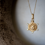 Medusa Medallion Coin Necklace - Gold - Aaria London