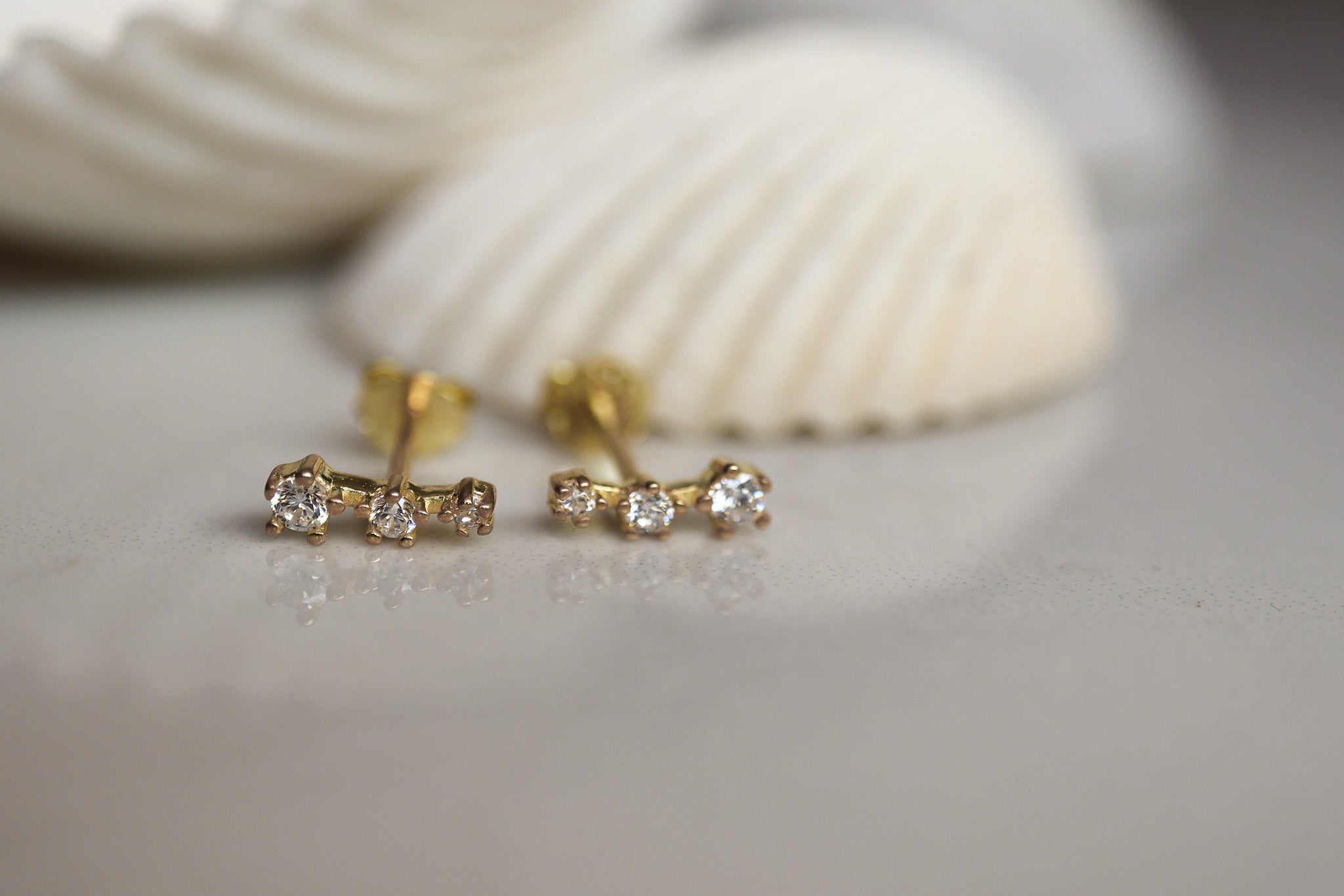Santiago Stud Earrings - Gold - Aaria London