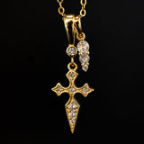 Naxos Cross Necklace - Gold - Aaria London