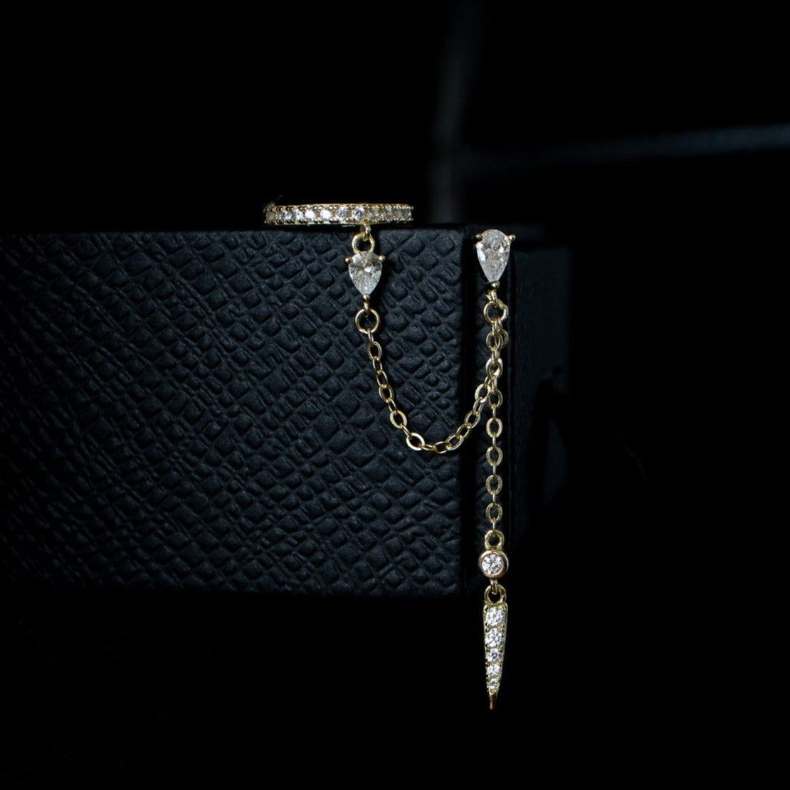 Rio Spike and Cuff Earring - Silver - Aaria London