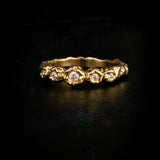 Sierra Hammered Ring With White Topaz - Silver - Aaria London