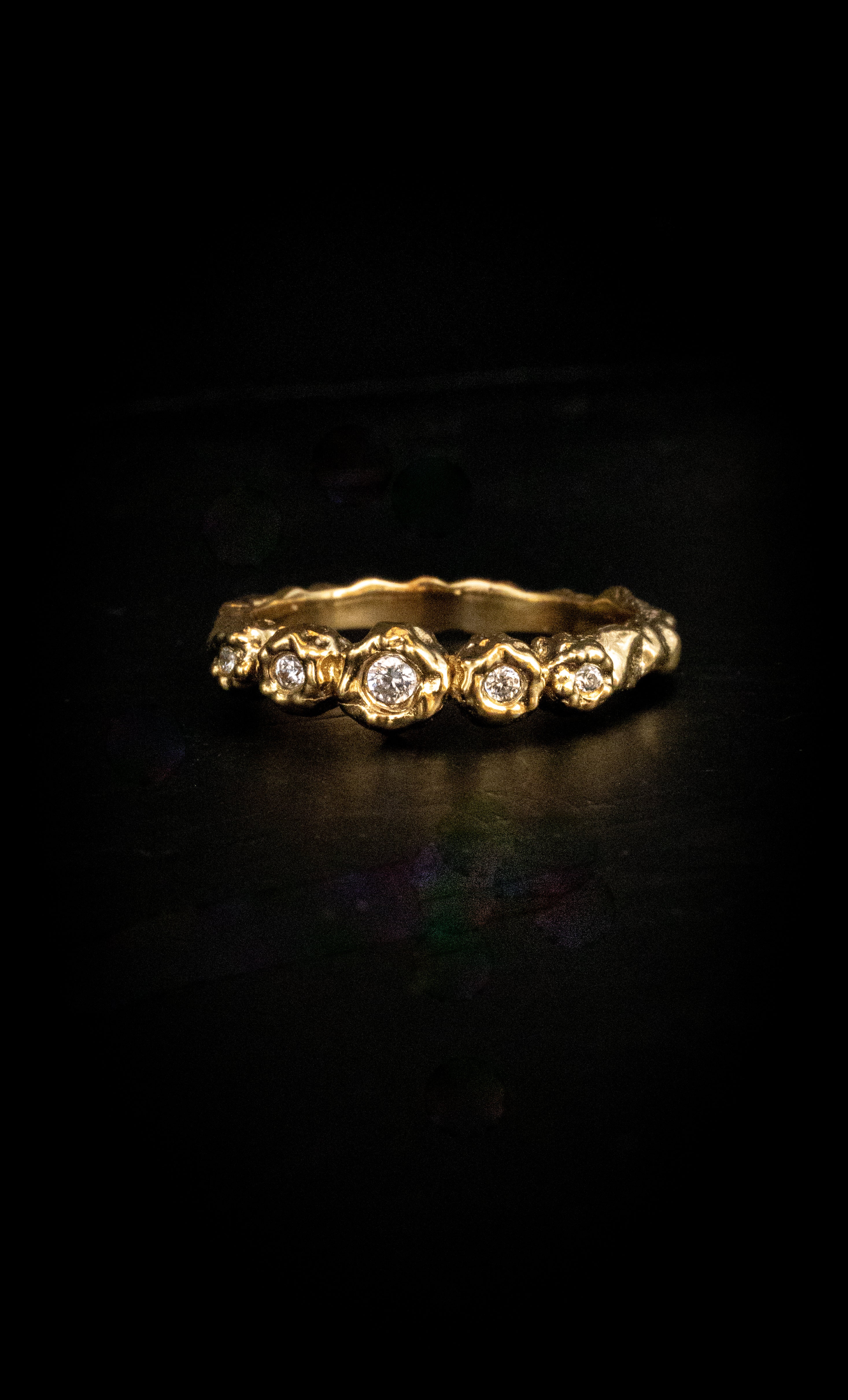 Sierra Hammered Ring With White Topaz - Silver - Aaria London