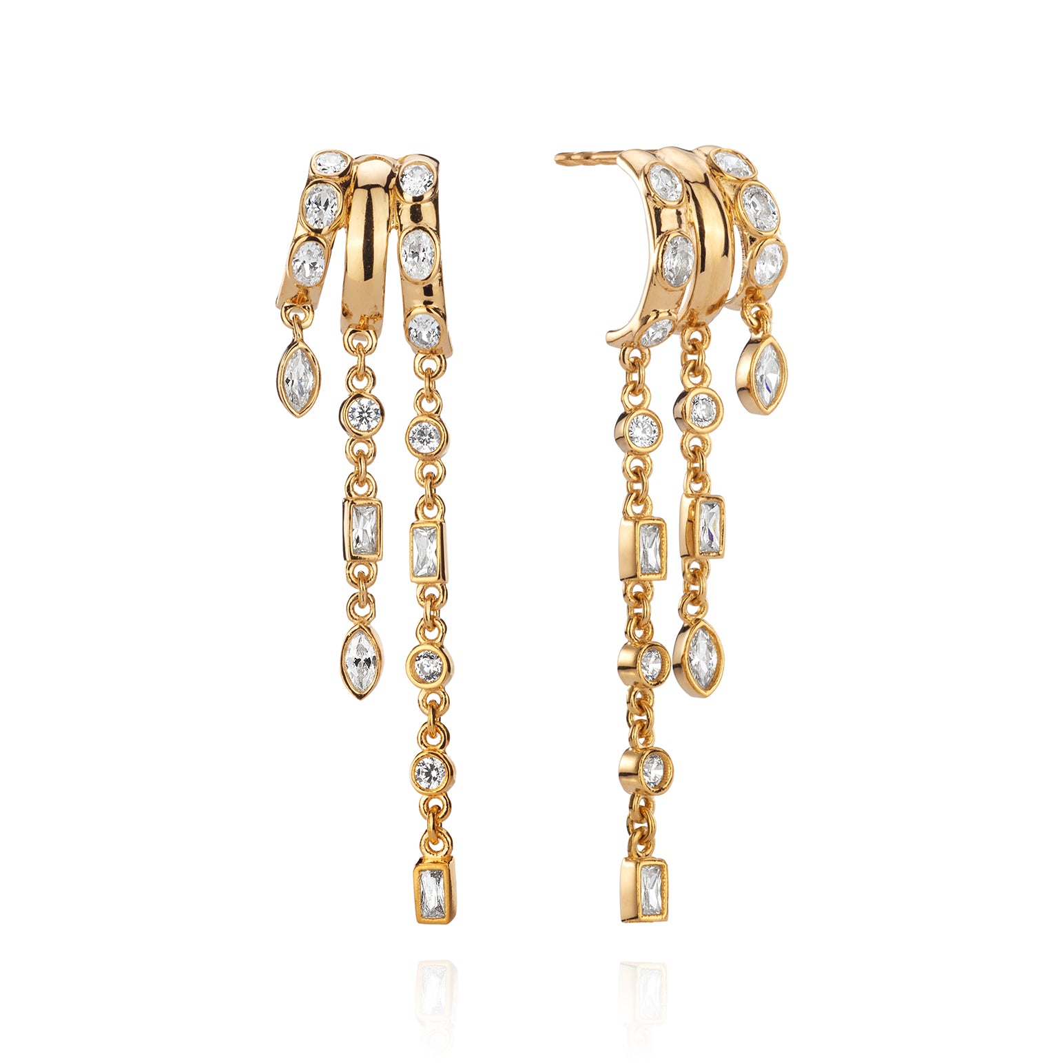 Tulum Double Hoop Chain Earring