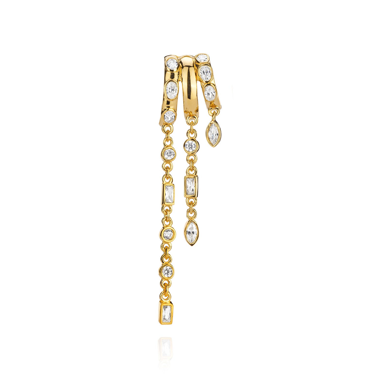 Kalani Stacked Triple Hoop Illusion Earrings
