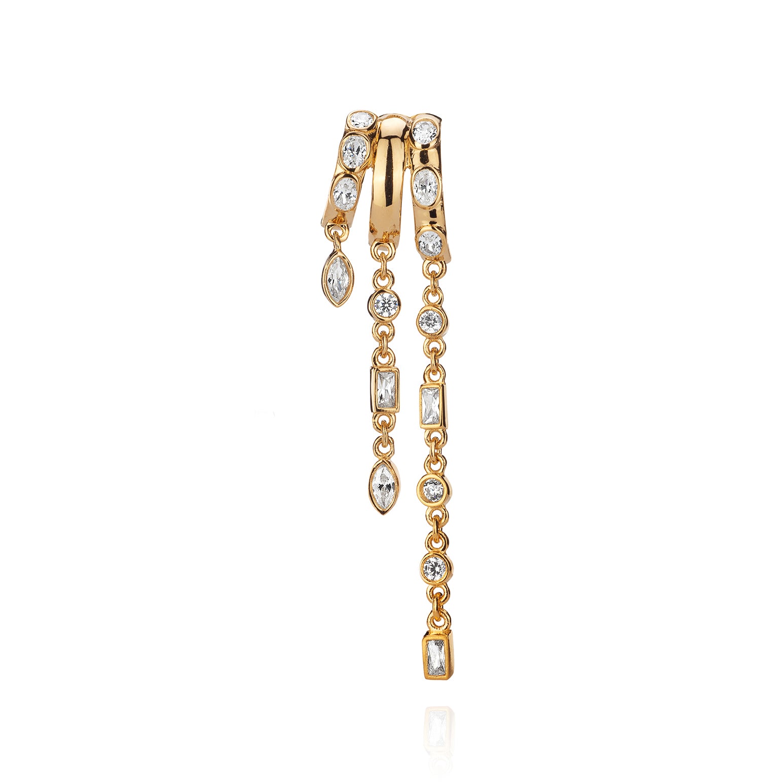 Kalani Stacked Triple Hoop Illusion Earrings