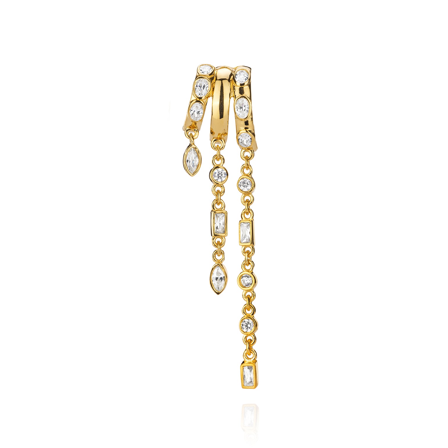 Kalani Stacked Triple Hoop Illusion Earrings